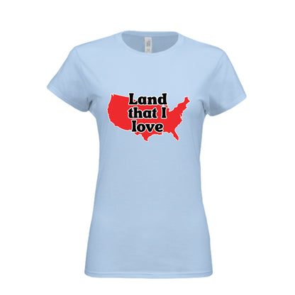 land that i love ladies blue front | land of the free 250