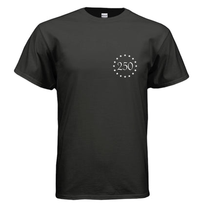 betsy 250 tee front black | land of the free 250