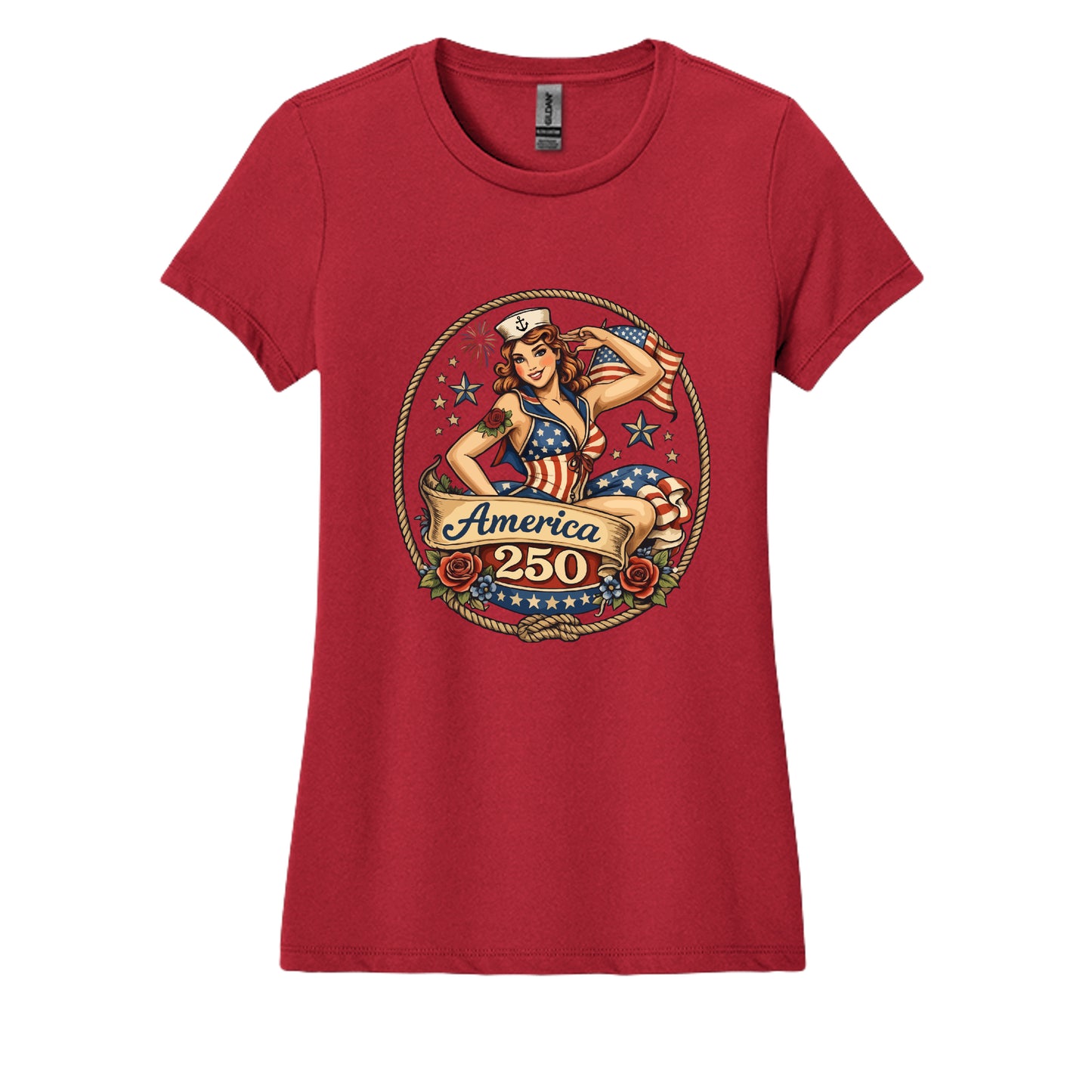 america 250 pinup ladies red front | land of the free 250