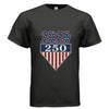 america 250 rock tee black front | land of the free 250