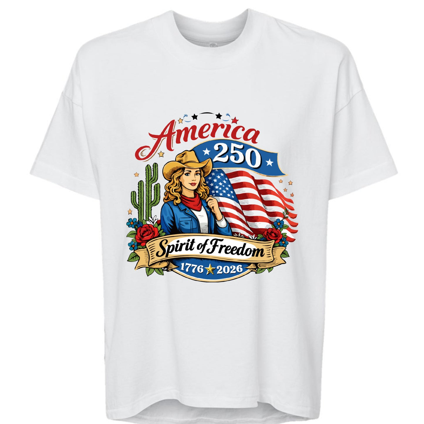 spirit of freedom cowgirl whitenfront | land of the free