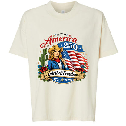 spirit of freedom cowgirl natural front | land of the free