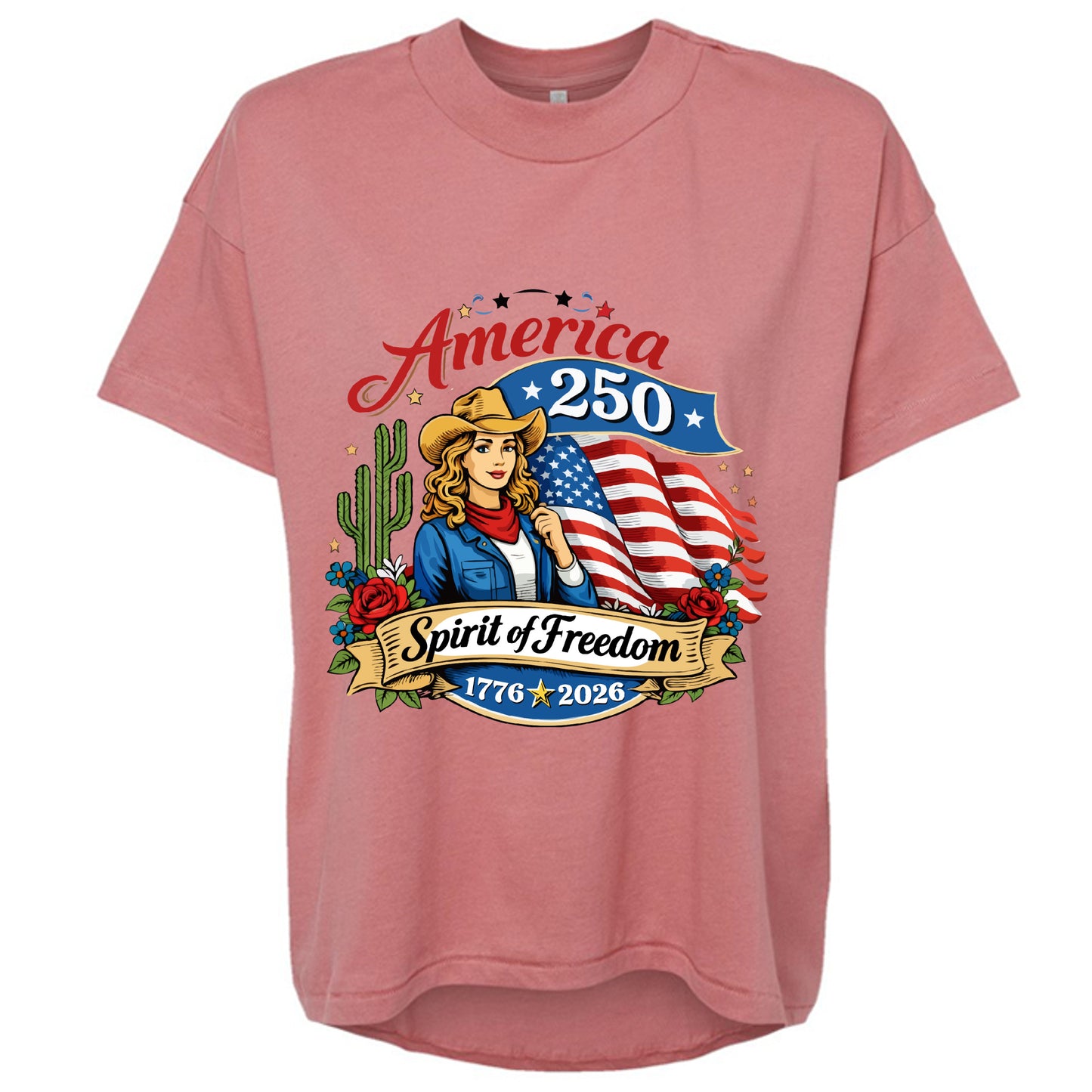 spirit of freedom cowgirl mauvelous front | land of the free