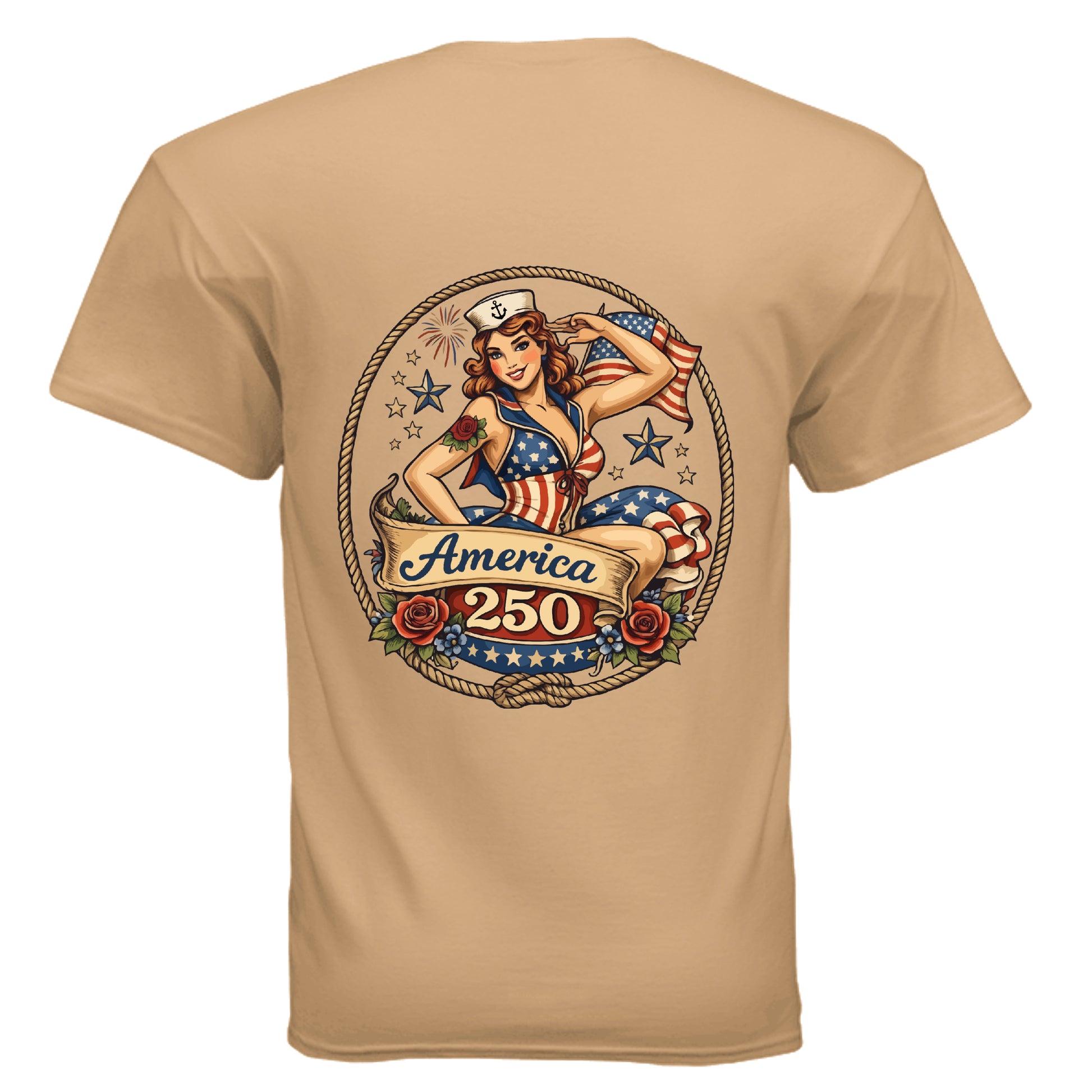 america pinup 250 old gold back | land of the free 250