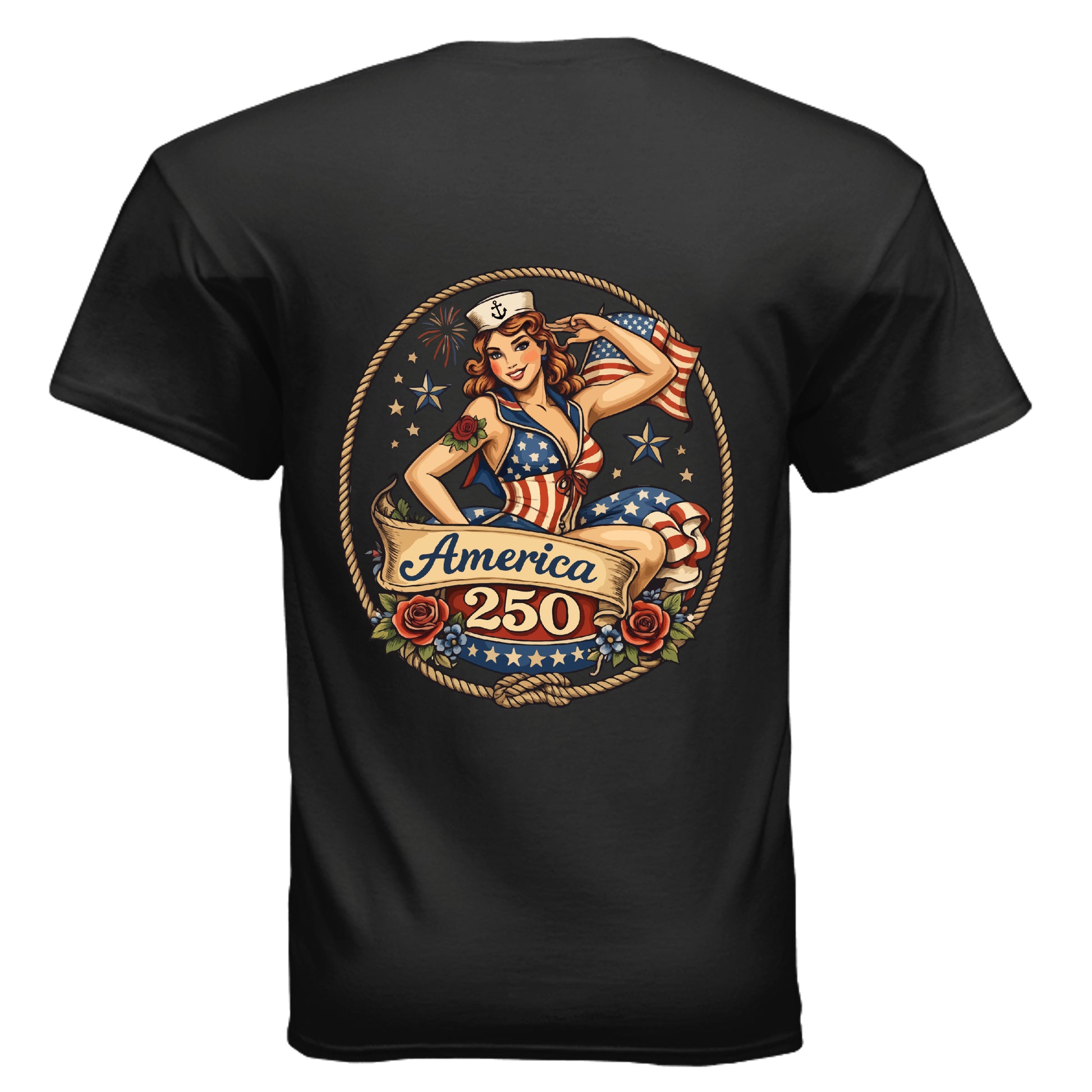 america pinup 250 back black | land of the free 250
