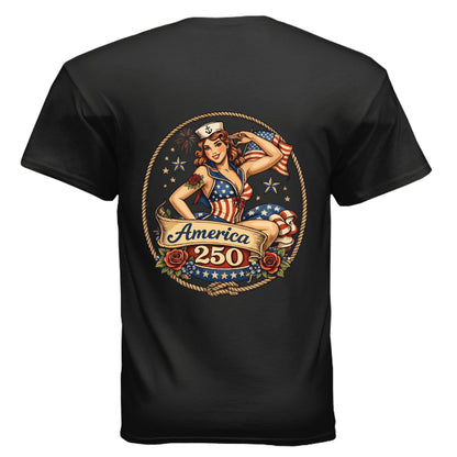 america pinup 250 back black | land of the free 250