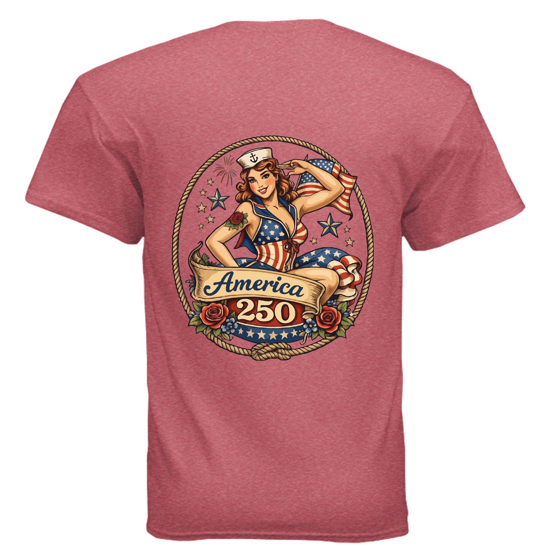 america pinup 250 back heather red | land of the free 250