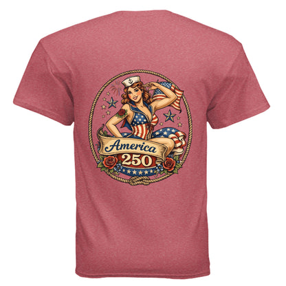 america pinup 250 back heather red | land of the free 250