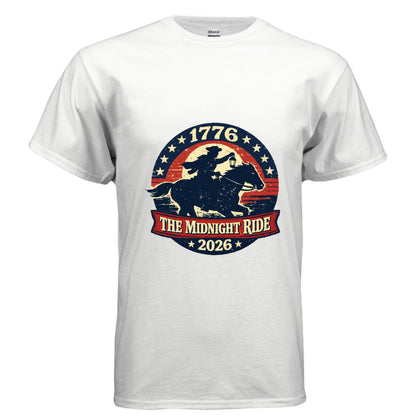 Midnight Ride Men's patriotic t-shirt inspired by the American Revolution and the spirit of 1776