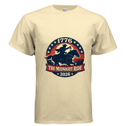 Midnight Ride Men's patriotic t-shirt inspired by the American Revolution and the spirit of 1776