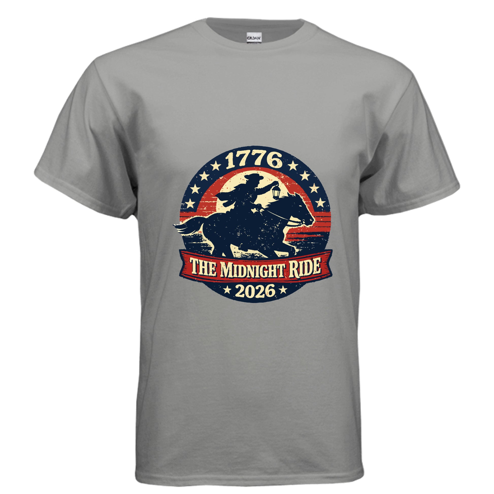 Midnight Ride Men's patriotic t-shirt inspired by the American Revolution and the spirit of 1776