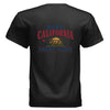 Make California Great Again tee blackcolorway back view California bear sunburst graphic Gildan G800 DryBlend 50/50