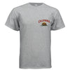 Make California Great Again tee grey colorway front view California bear sunburst graphic Gildan G800 DryBlend 50/50