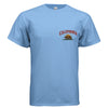 Make California Great Again tee blue colorway front view California bear sunburst graphic Gildan G800 DryBlend 50/50
