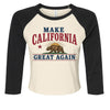 Make California Great Again vintage raglan shirt with California bear flag design
