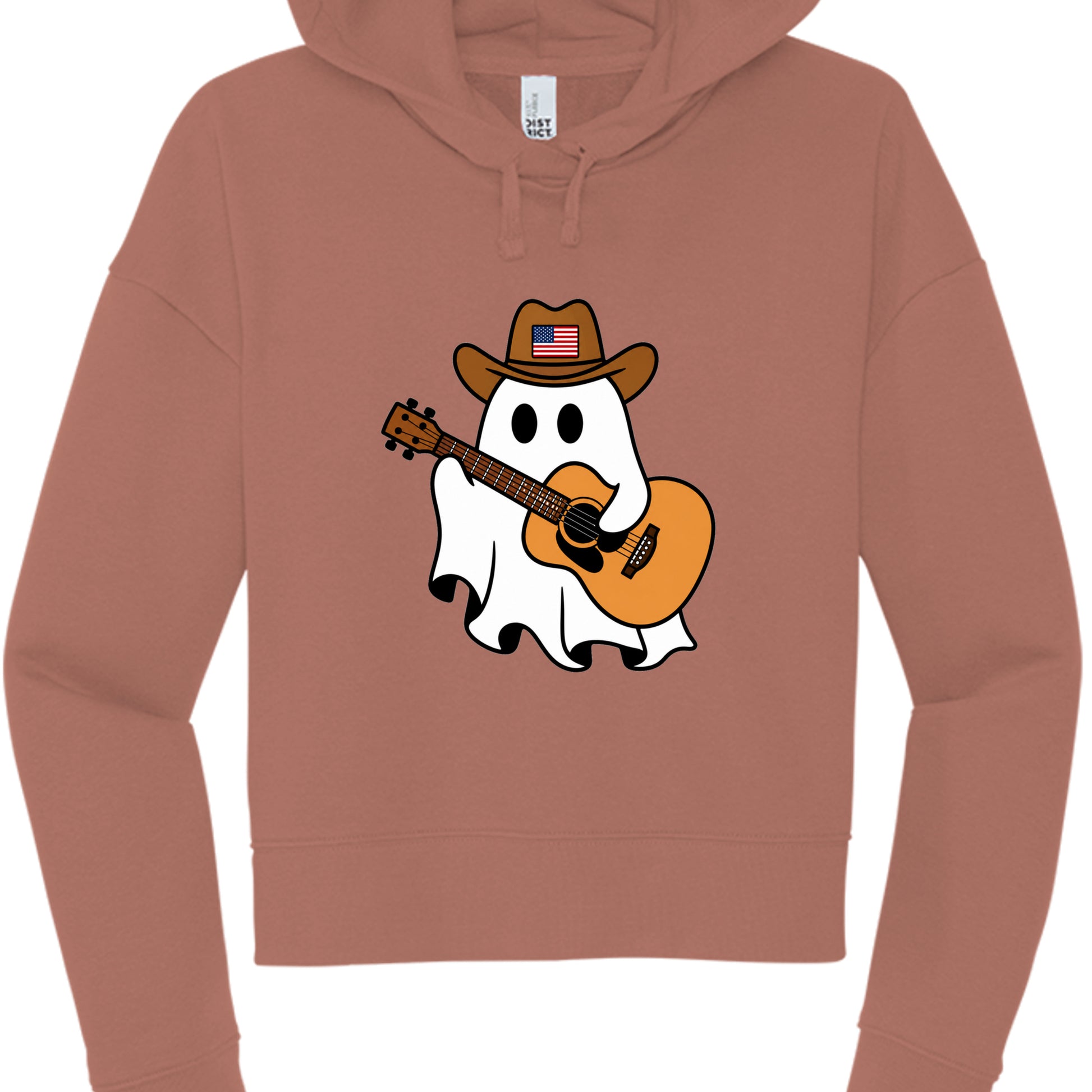 Desert Rose - Country Ghost Guitar Cropped Hoodie front view
