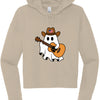 Gardenia - Country Ghost Guitar Cropped Hoodie front view