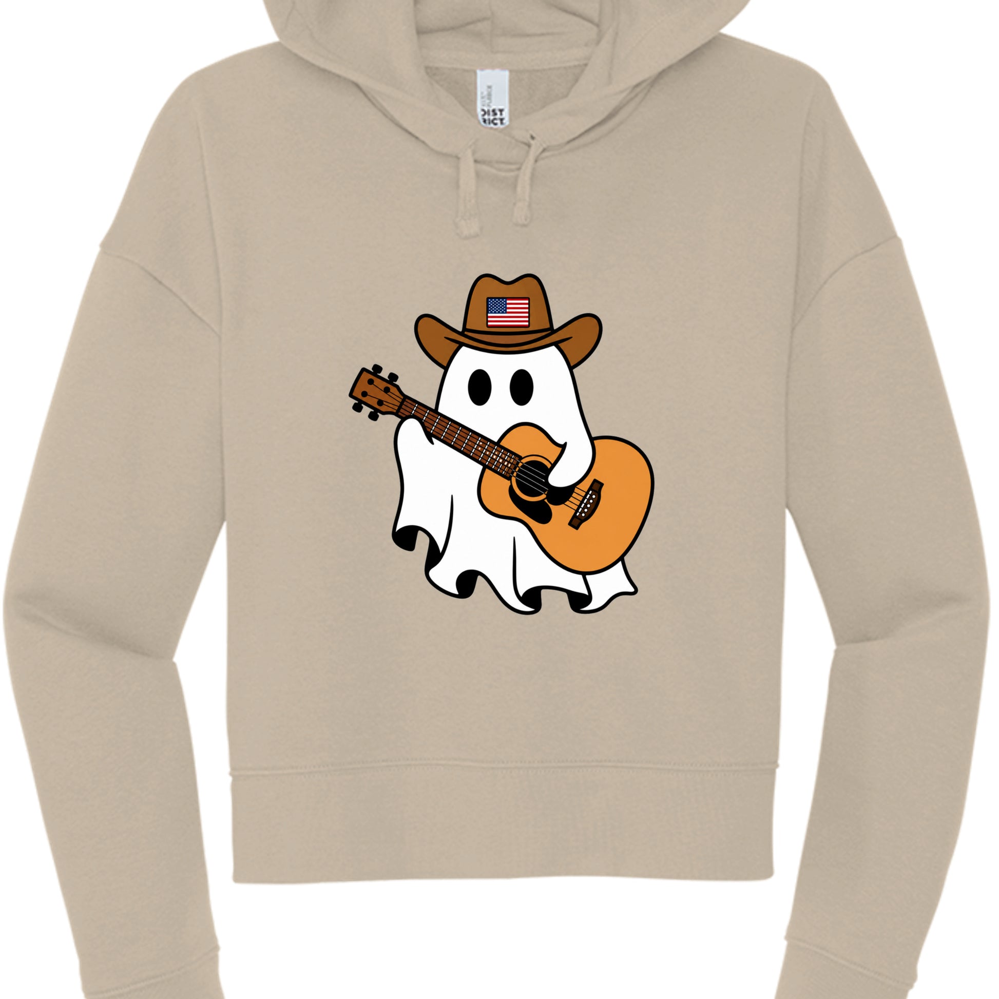 Gardenia - Country Ghost Guitar Cropped Hoodie front view