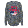 Vintage Camo - "God's Country USA flag graphic oversized weekend fleece sweatshirt"