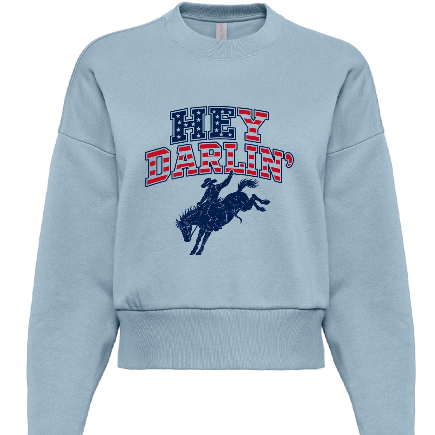 "Hey Darlin western rodeo cropped heavyweight sweatshirt in Camel"