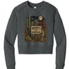 Heathered Charcoal -"Respect The Locals desert coyote cropped crewneck sweatshirt in Heather Grey"