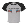 ATH HTHR/ BLACKRed White and Boobies patriotic cropped raglan shirt front
