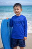 kids betsy 250 rashguard blue front | land of the free 250